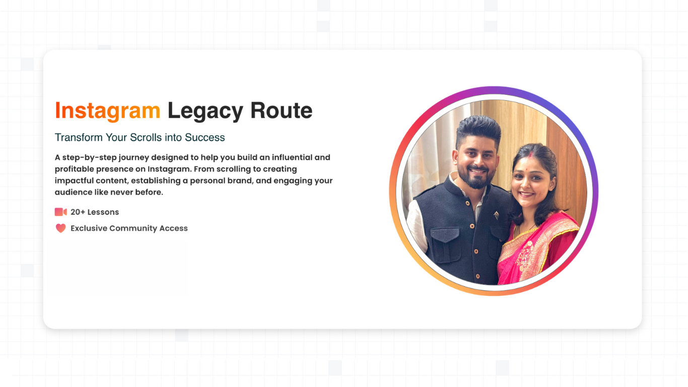 instagram legacy route. vini and jai. instagram course